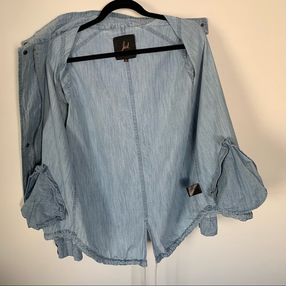 JACK by BB Dakota Light Blue Chambray Anorak Jacket - Picture 8 of 12